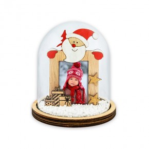 Christmas "Hogun" Wooden Dome Decoration with 5x7cm Frame